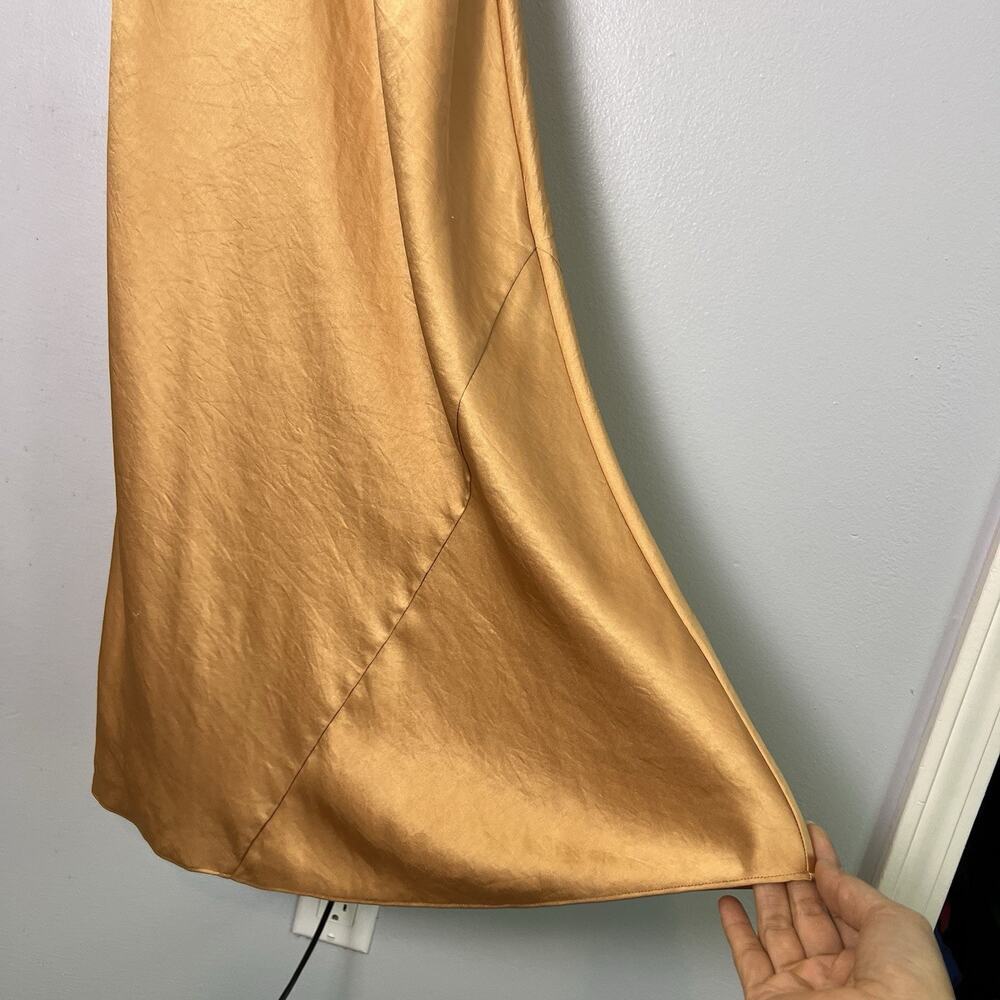 Wilfred Only Slip Midi Dress Mustard Cooper Satin Sz XXS - Picture 4 of 10